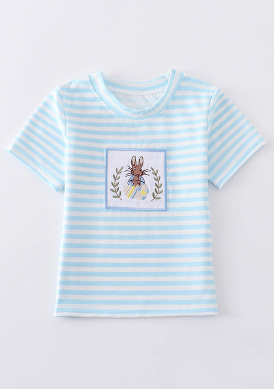 Blue Striped Bunny Top